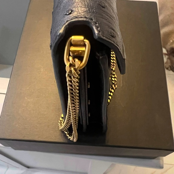 YSL-Navy Ostrich leather bag- RARE - Picture 7 of 9